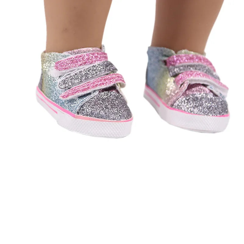 14 Styles 7 cm Canvas Doll Shoes Clothes Accessories For 43 cm Born Baby Clothes 18 Inch American Doll Girl Toy Our Generation