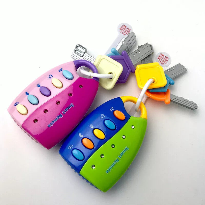 Brand New Educational Musical Toy Colorful Flash Sounds Remote Car Voices Key Pretend Play Toys Baby Musical Car Key Toy