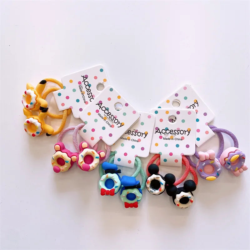 Korean Baby Hair Bands Colorful Donut Mini Elastic Hair Ring Rope for Little Girls Baby Hair Small Kids Headwear Accessoires