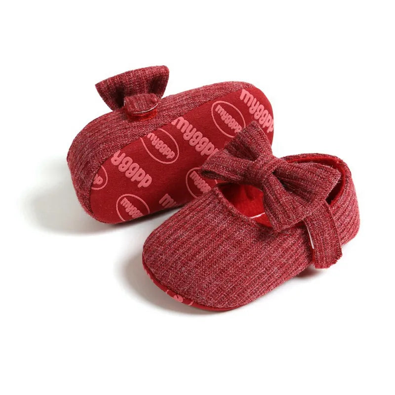Baywell Autumn Baby Girl Princess Shoes 1 Year Casual Anti-Slip Bow Sneakers Spring Toddler Soft Soled First Walkers 0-18 Months