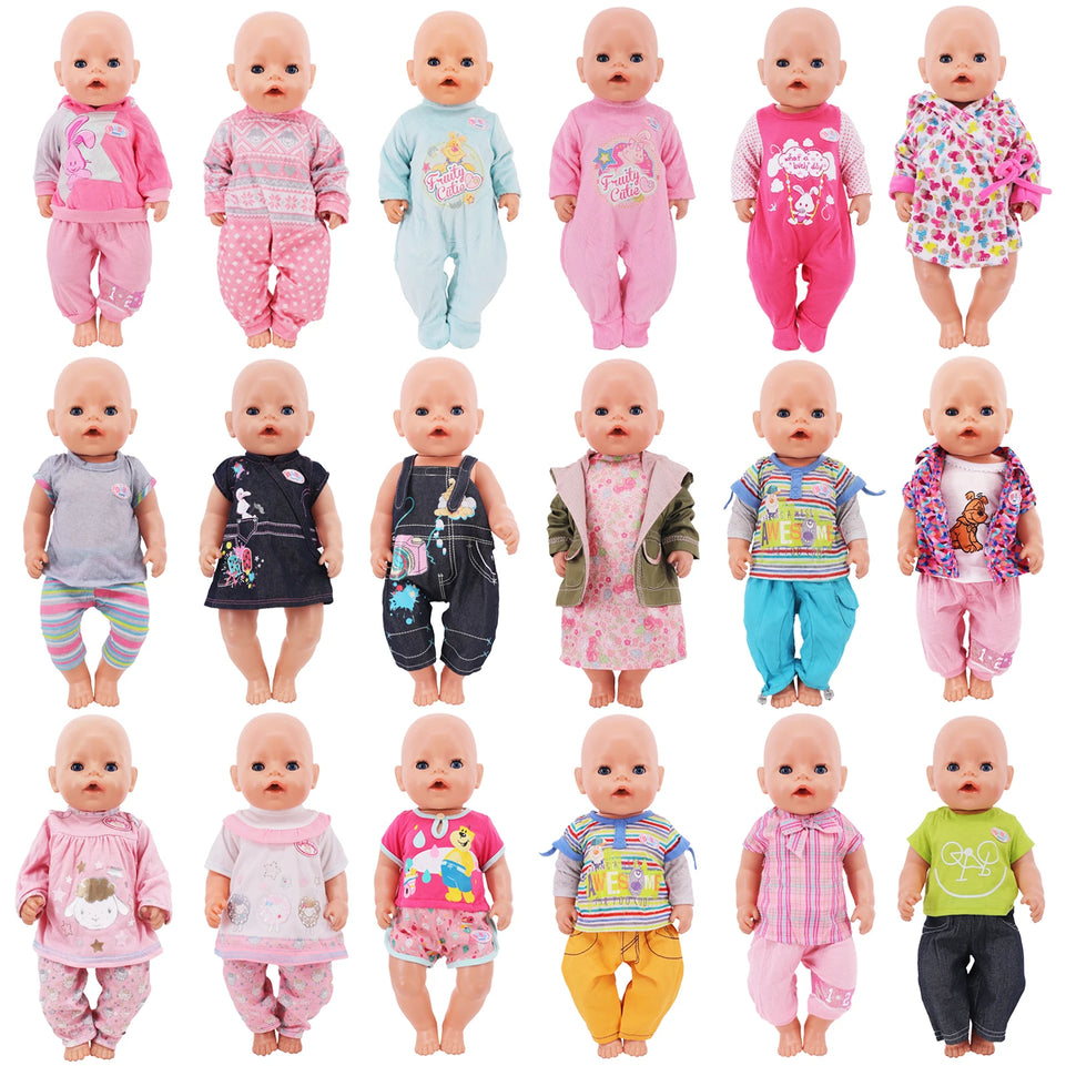 Doll Clothes Bodysuit Top Pant Fit 18Inch American Doll Girl&43Cm Reborn Baby item,Doll Accessoires Toy，Our Generation